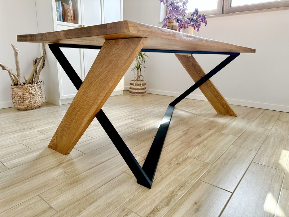 Oryginalny dębowy stól 200x95 loftowy