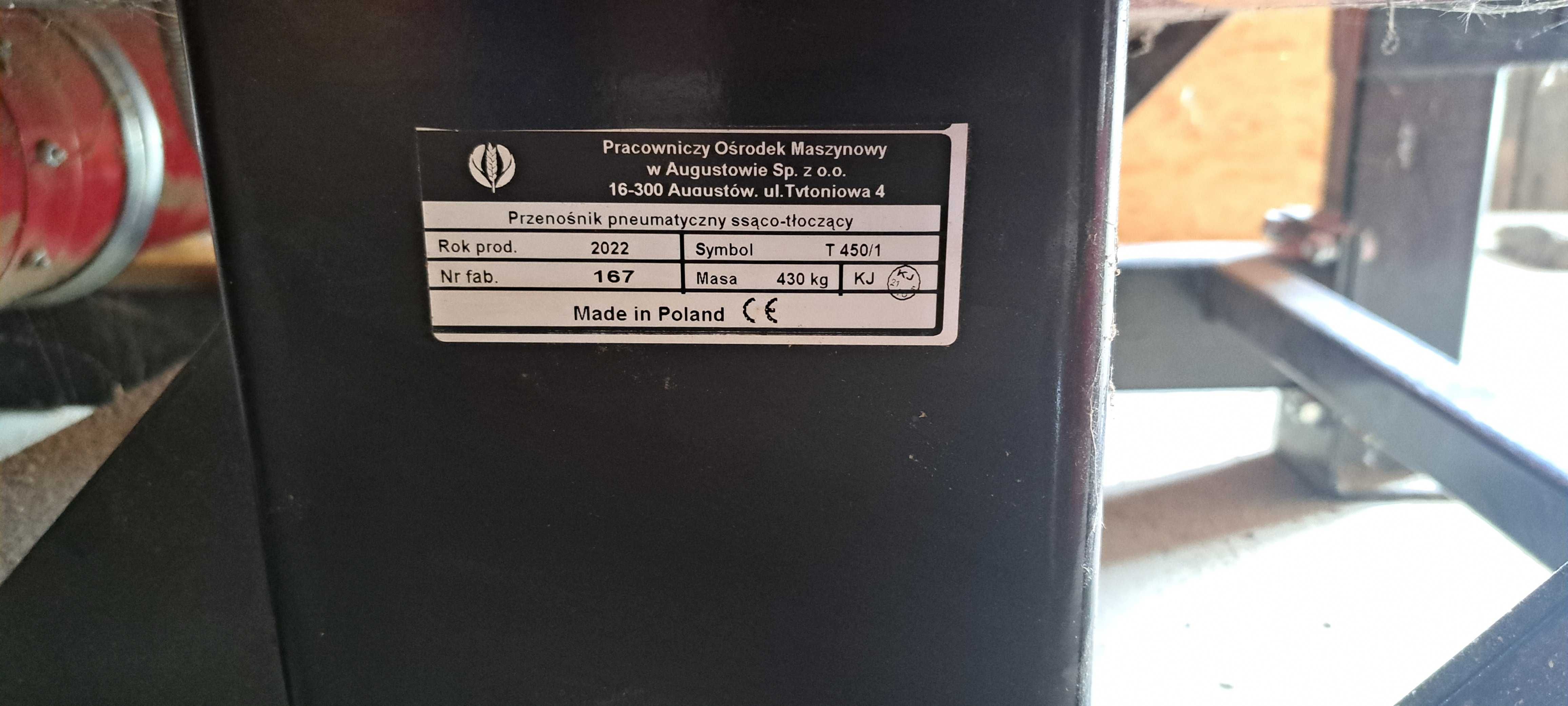 Dmuchawa do zboża ssąco tłocząca POM T450/1 2022r jak nowa.