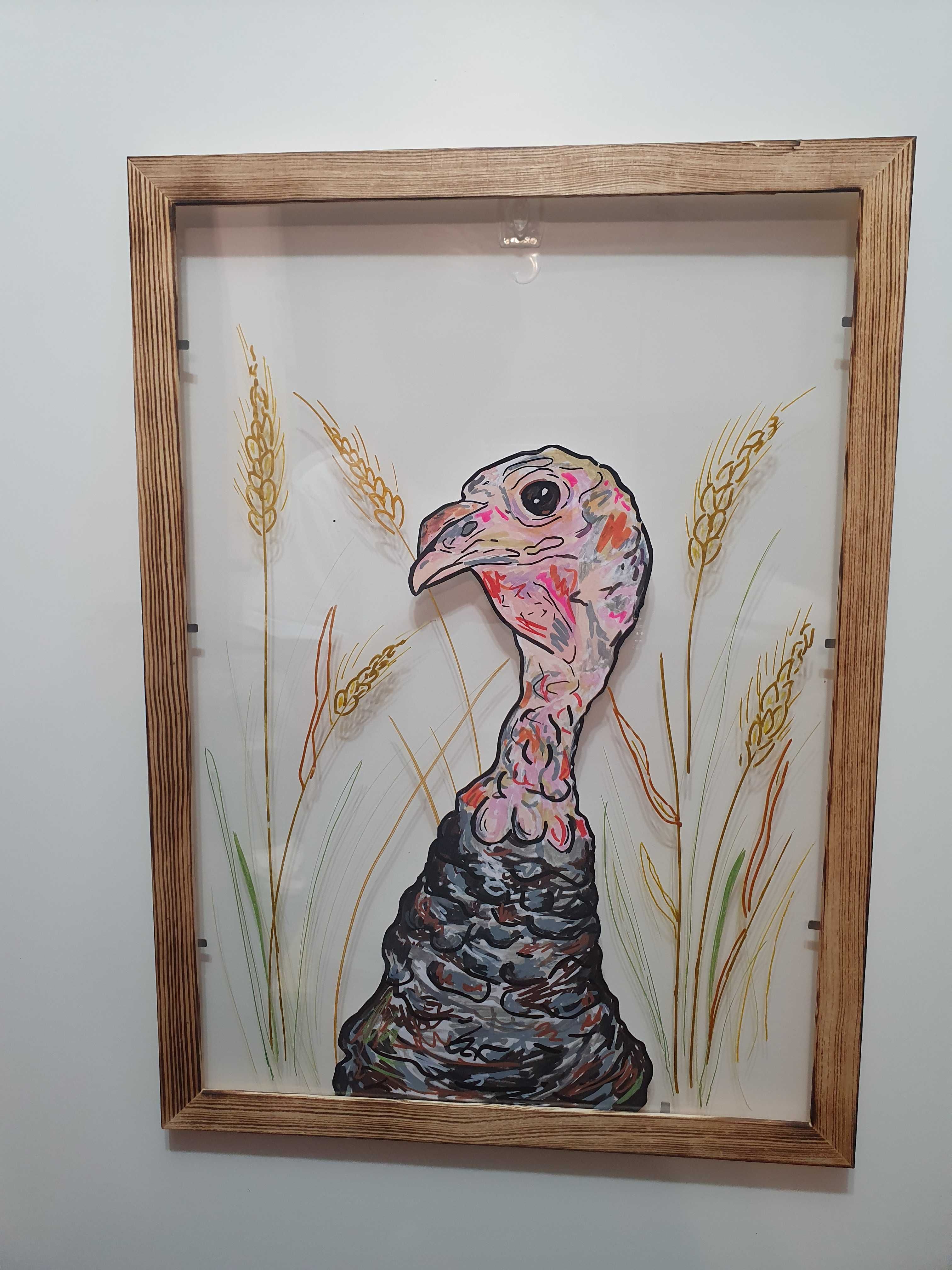 Tryptyk Ptaki Kura Kogut Indyk vegan