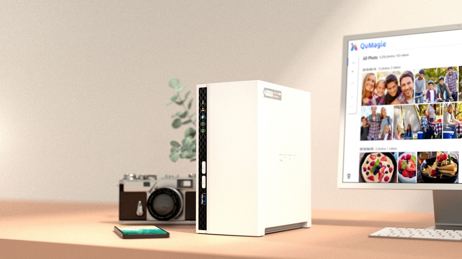 NAS QNAP TS-233 + HDD 2 x 2 TB