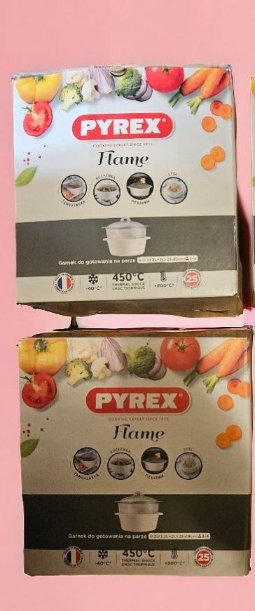 Garnek  pyrex ceramiczny Do gotowania na parze NOWY