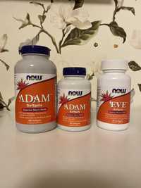 Now Foods, Adam, Eve - мультивитамины для мужчин и женщин