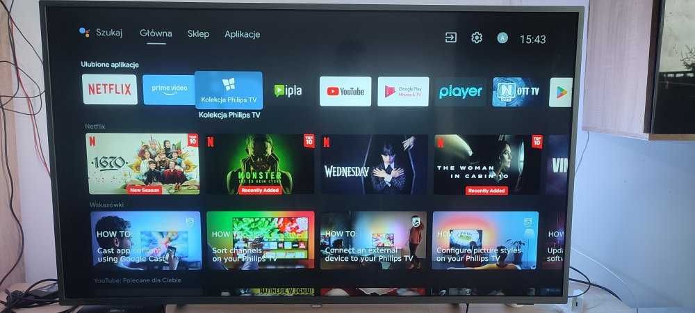 Philips 55" TV 4K UHD Android z 3-stronnym systemem Ambilight