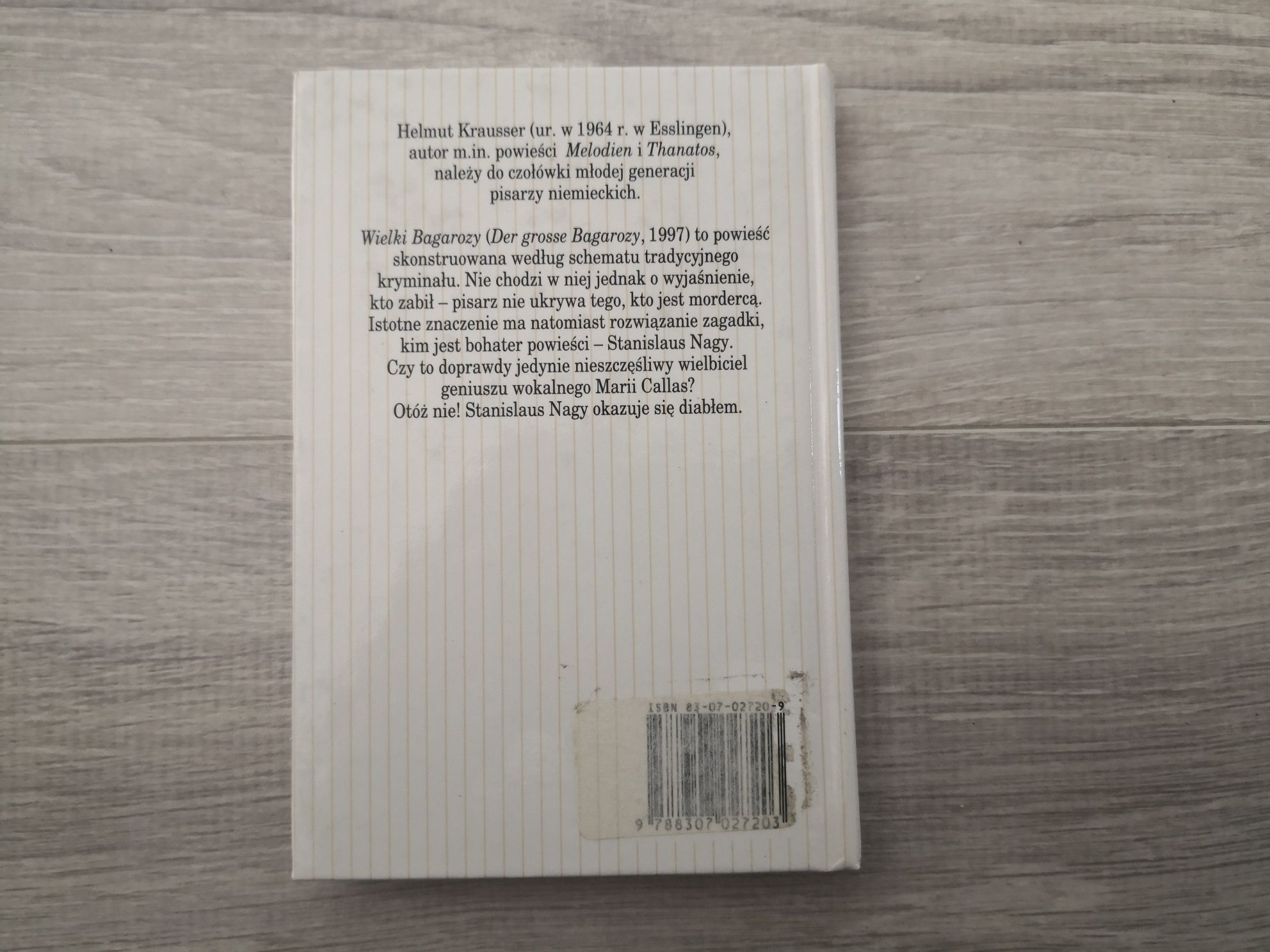 Helmut Krausser : Wielki Bagarozy / Seria Nike Czytelnik 1999