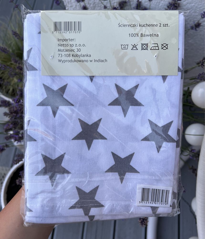 Ręczniki 2 sztuki gwiazda szary bawełna 50x70 cm