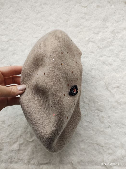 Теплий берет ангора кролик