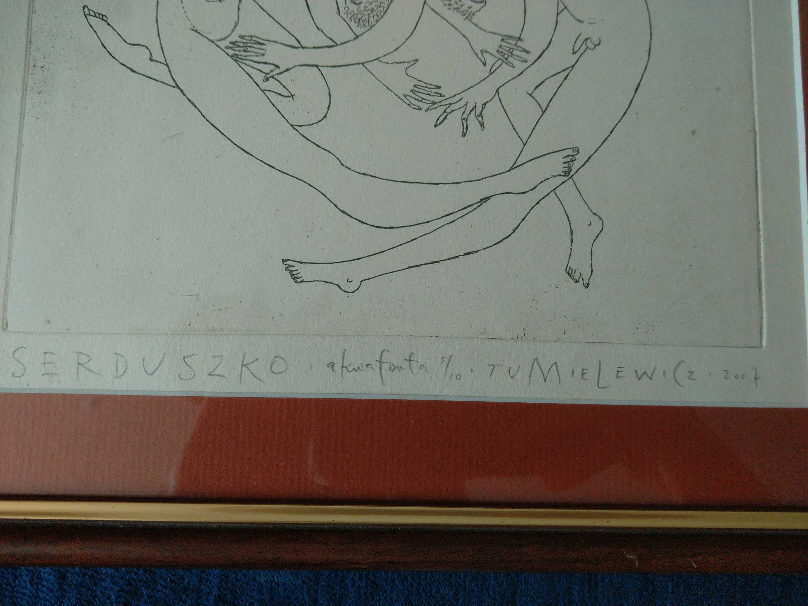 Serduszko, akwaforta prof. Cz. Tumielewicz