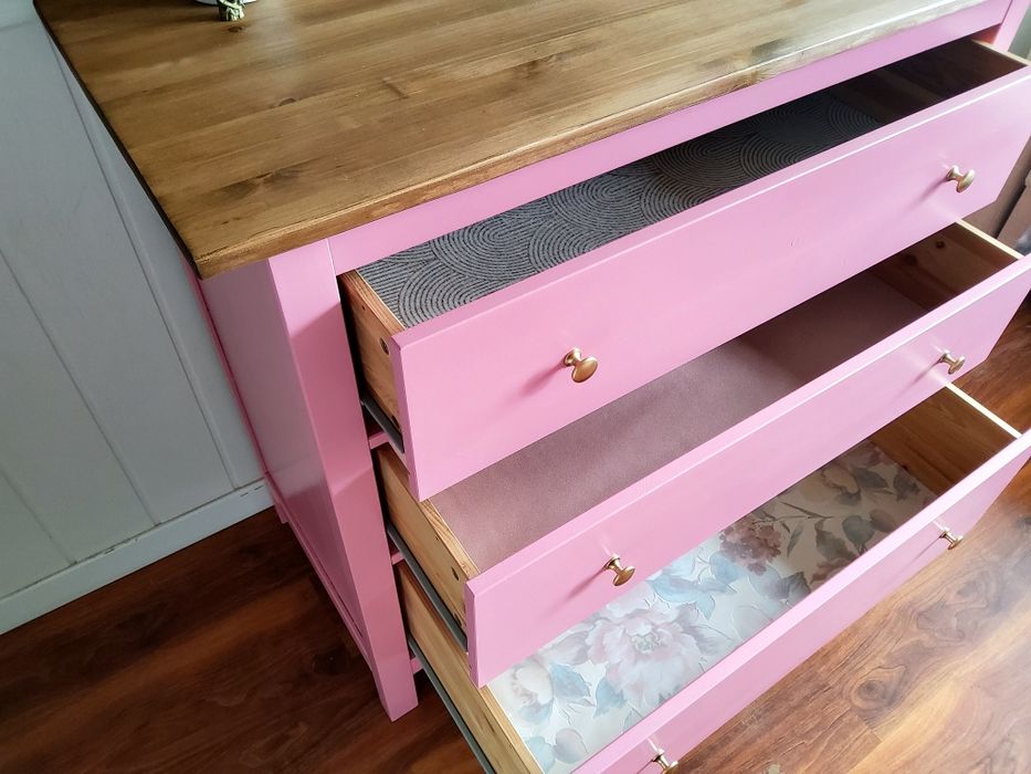 Komoda ikea hemnes rozowa drewniana leksvik szafka boho