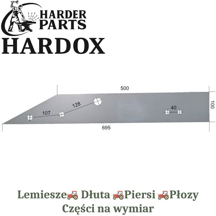 Płoza długa Overum HARDOX 94559/P części do pługa 2X lepsze niż Borowe