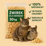 Pellet żwirek drewniany jasny z trociny dla zwierząt 30kg