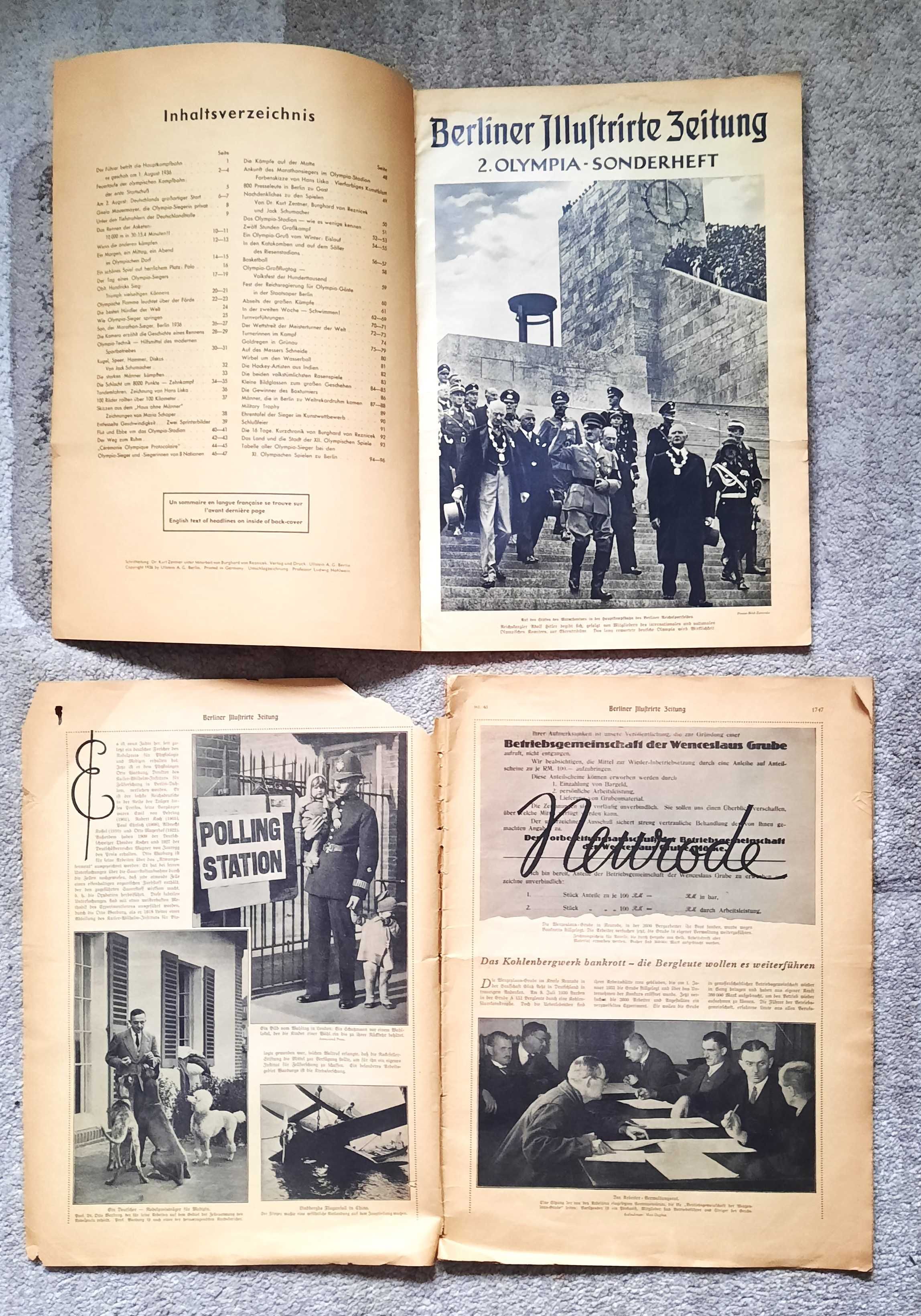 Stare Przedwojenne Gazety - Olimpiada 1936