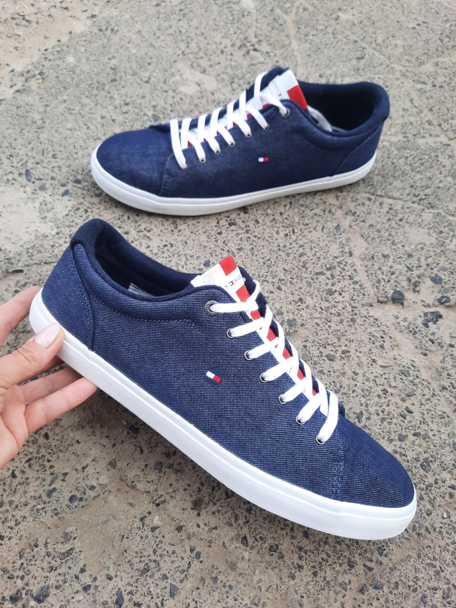 Оригинал кеды Tommy Hilfiger ESSENTIAL CHAMBRAY VULCANIZED кеди р.46