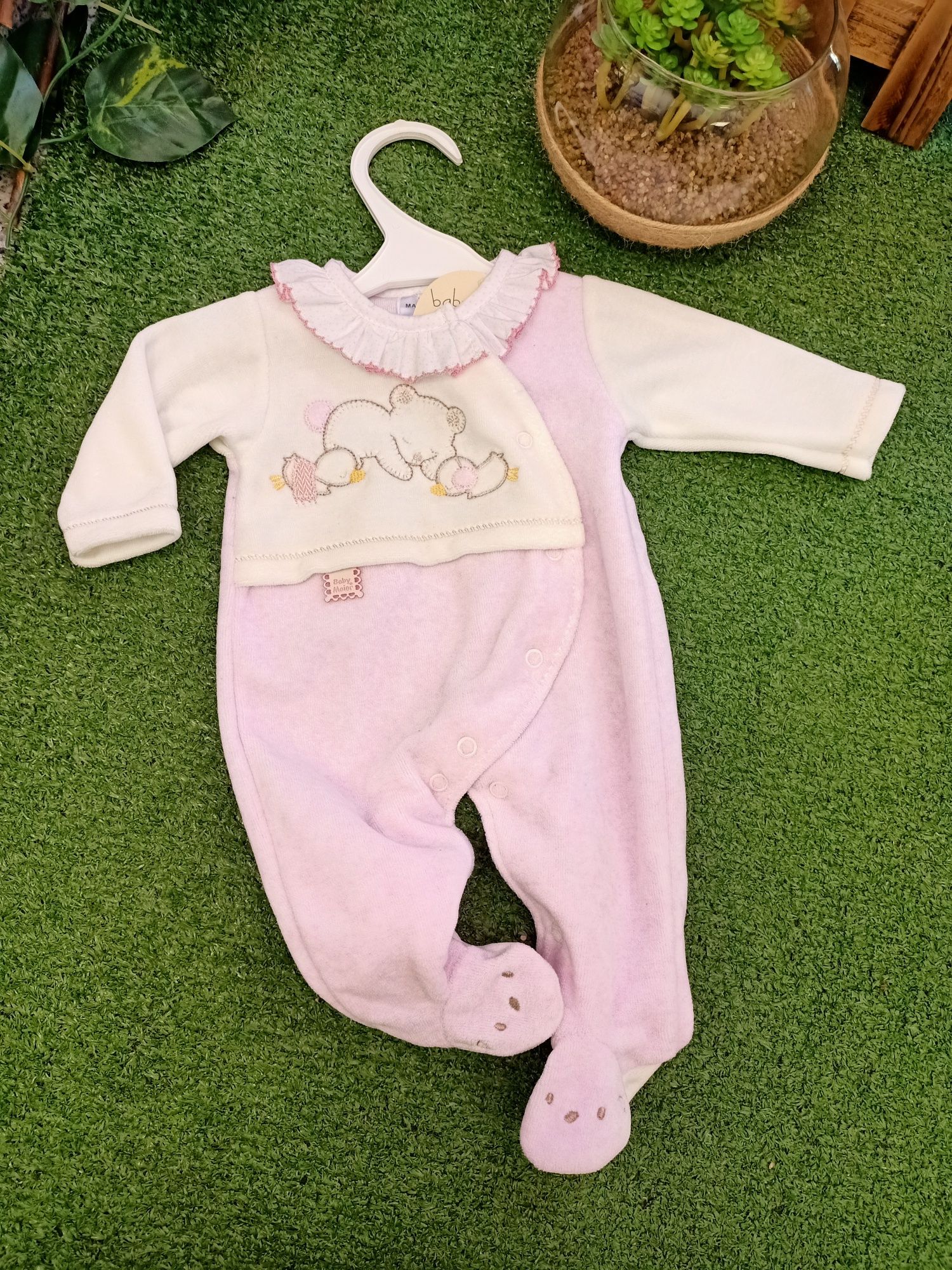 Babygrow veludo bebé menina