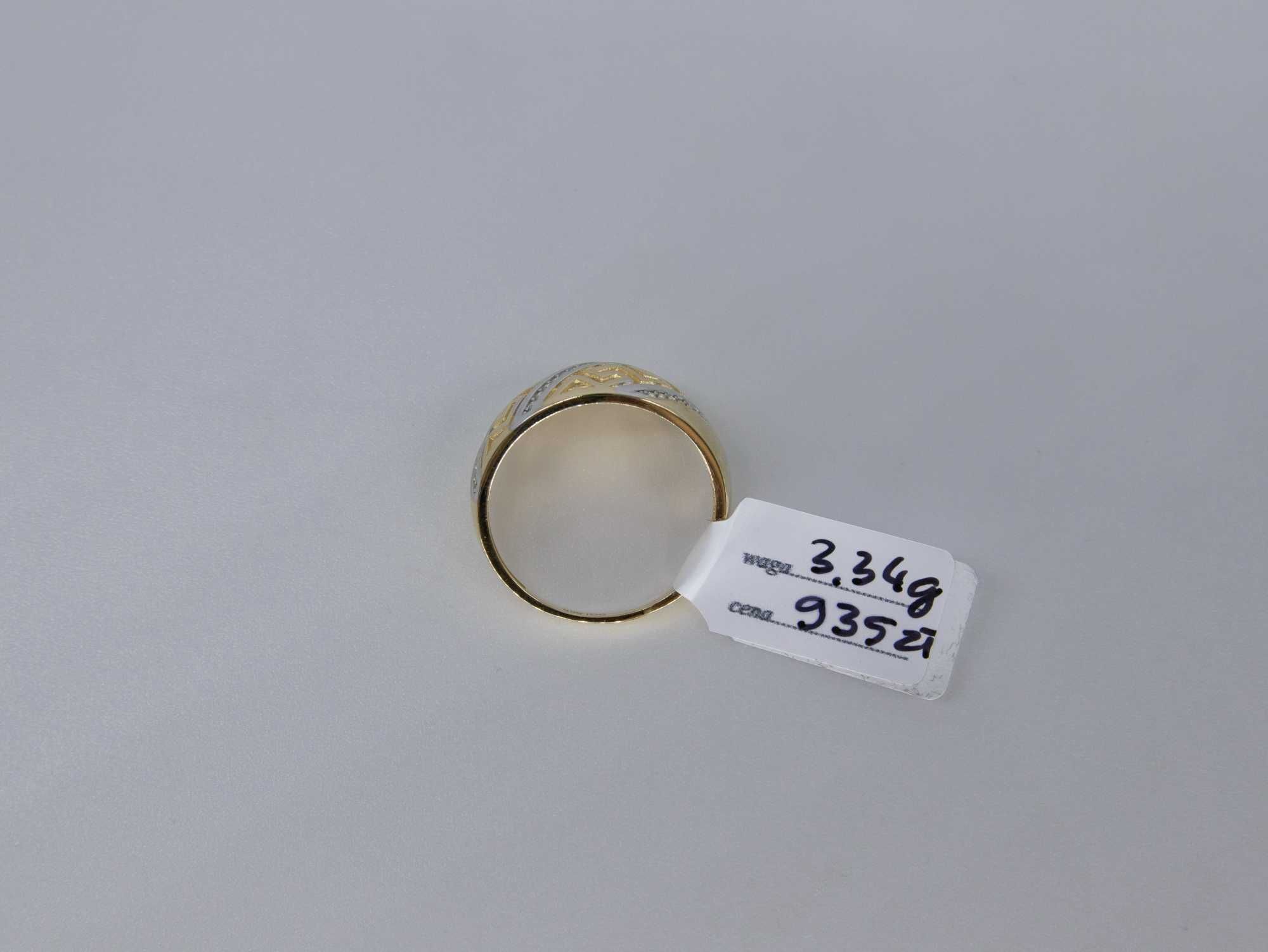 Złoty pierścionek 585 3,34 gram rozmiar 22 NOWY motyw GRECKI