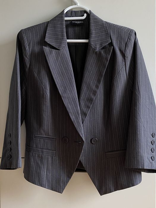 Szara szary marynarka żakiet żakiecik Soaked in Luxury