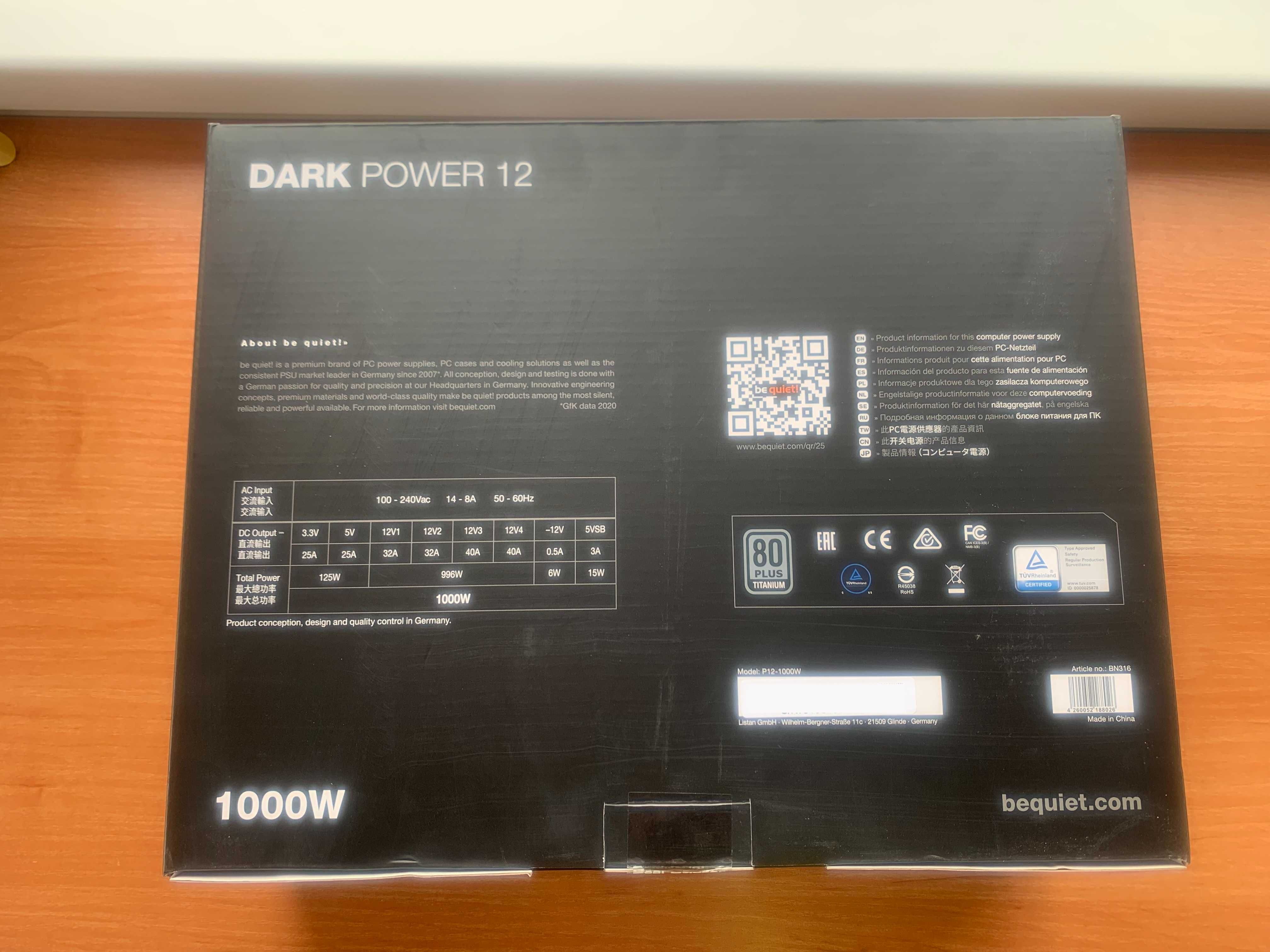 Блок питания be quiet! Dark Power 12 1000W Titanium оф. гарантия