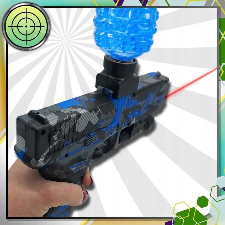 Pistolet automatyczny na kulki żelowe 7-8 z laserem glock akumulator