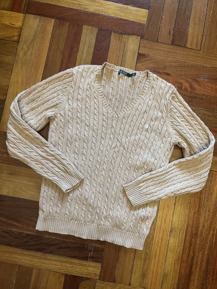 Свитер кофта брендовый онигинал Ralph Lauren бежевый s m l