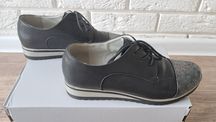 Czarne damskie buty skóra mokasyny sneakersy  rozmiar 38
