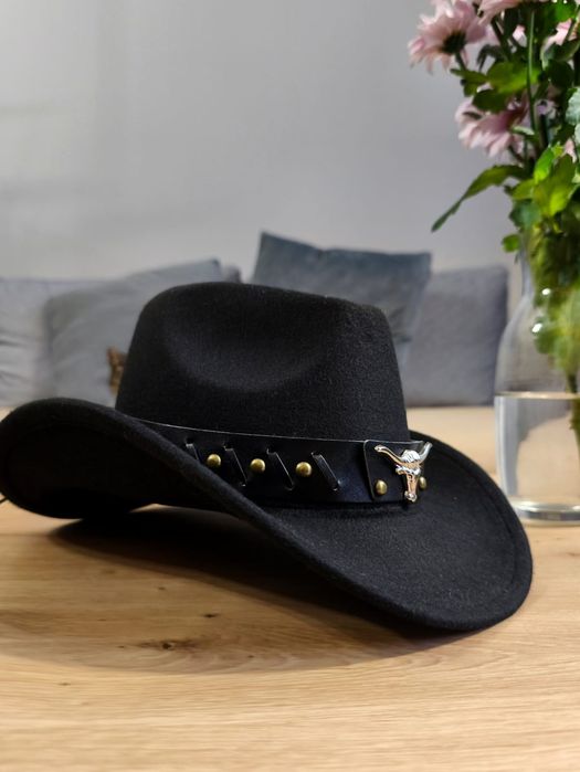 Kapelusz kowbojski czarny klasyczny wild west country western kowboj