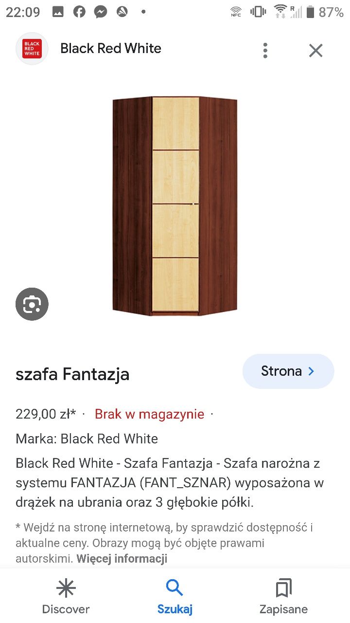 Zestaw mebli black red white