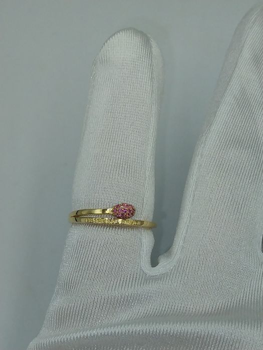 Брендовое золотое кольцо-спичка