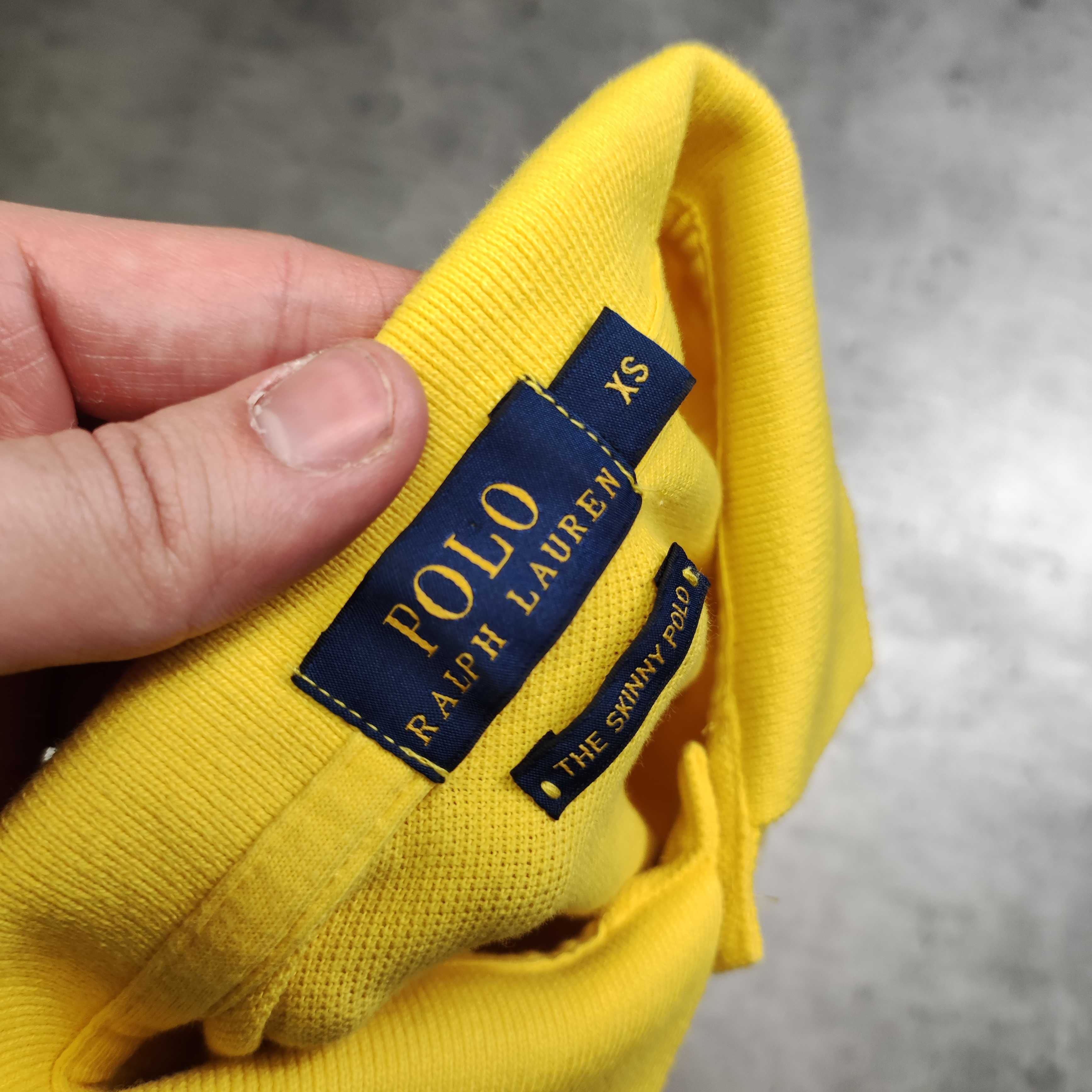 DAMSKA PREMIUM Koszulka Bawełna Skinny Polo Ralph Lauren Taliowana RL
