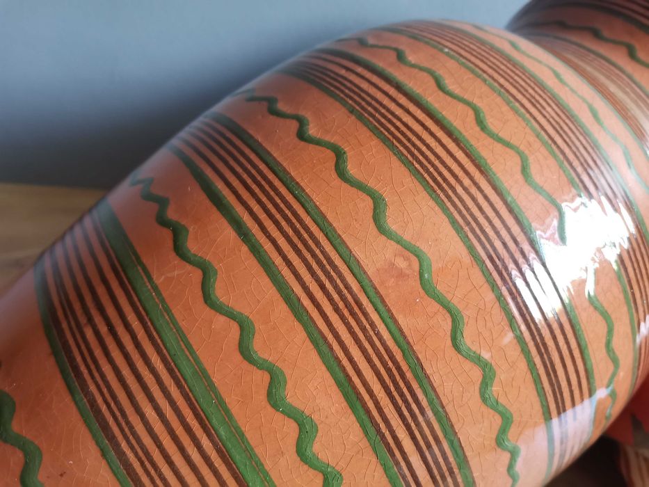 Stary duży wazon ceramika Spółdzielnia Kamionka Łysa Góra PRL 1960