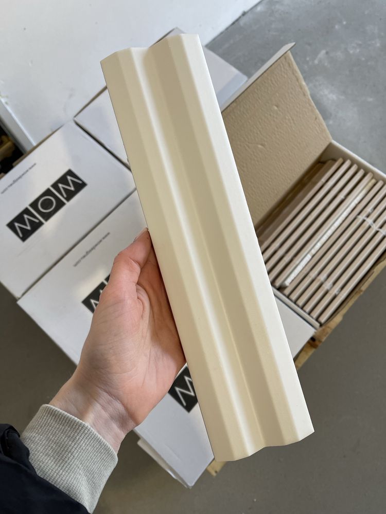 Wow Stripes Ice White Matt 7,5x30 cegiełka trójwymiarowa białe płytki