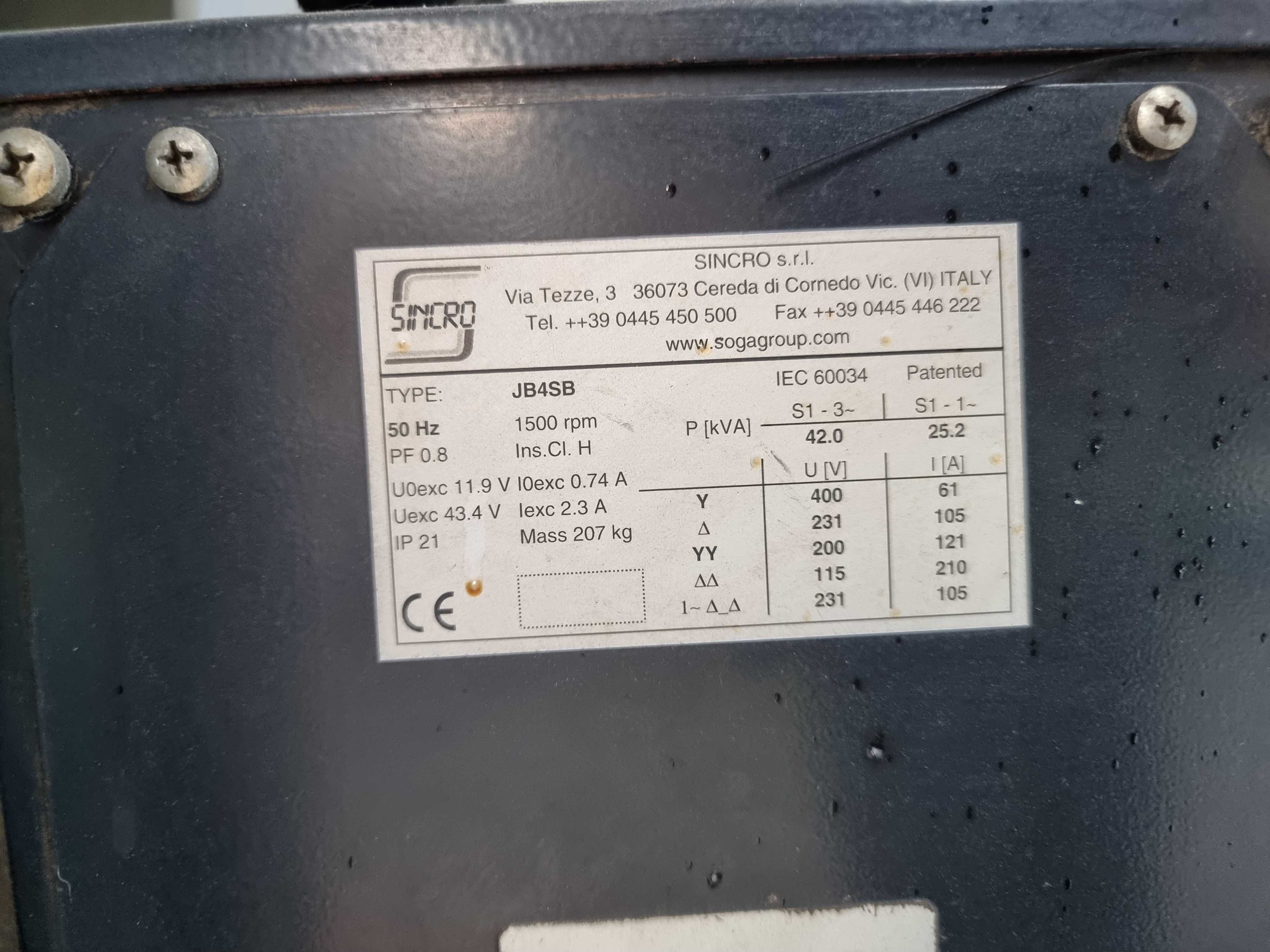 Gerador 42kVA 400V | 230V 50Hz John Deere