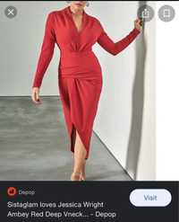 Sukienka czerwona długa etui