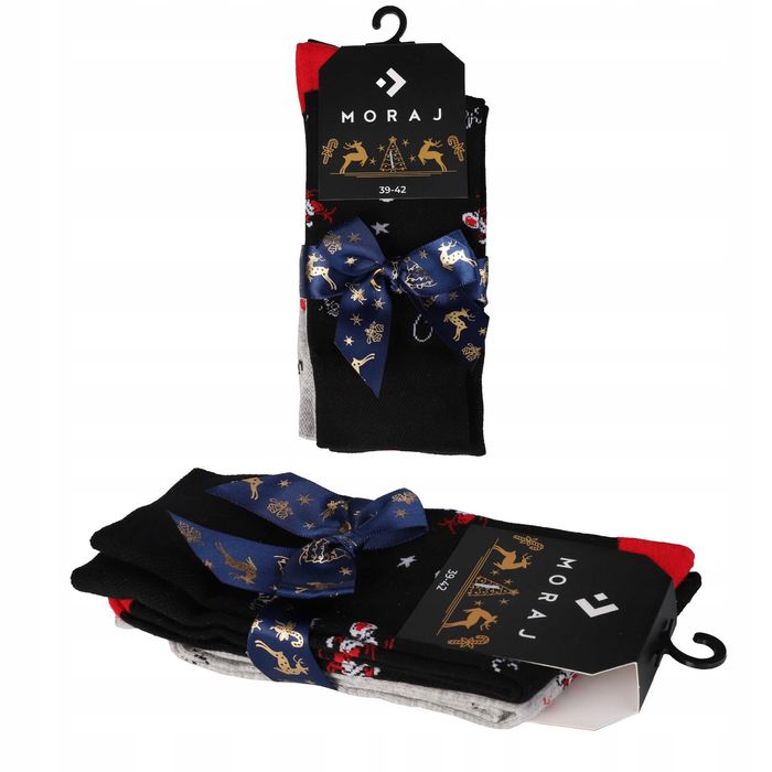 Moraj Skarpety Bawełniane Świąteczne 2-Pary Na Prezent 43-45