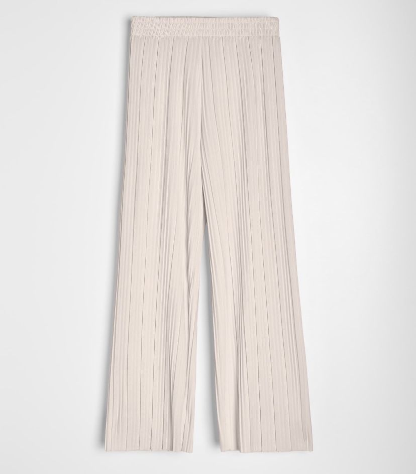 Nowe beżowe plisowane spodnie wide leg