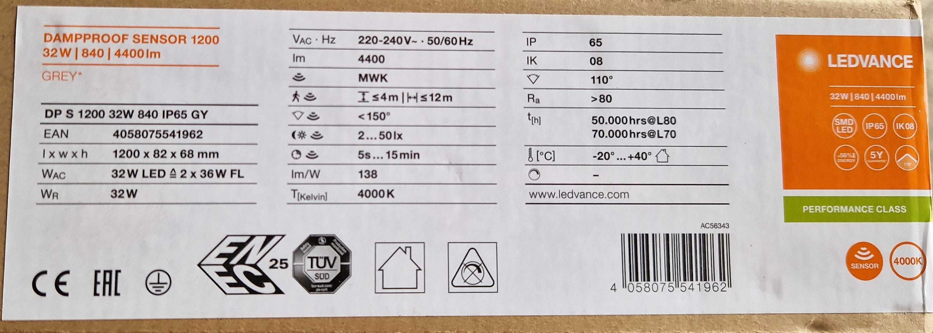 Sprzedam LED Luxiona Neptun / 2x Lampa LED Ledvance DampProof Sensor