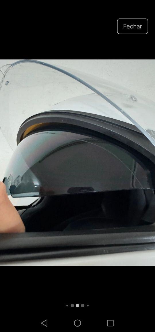 Capacete modular com viseira dupla Vemar NASHI branco .