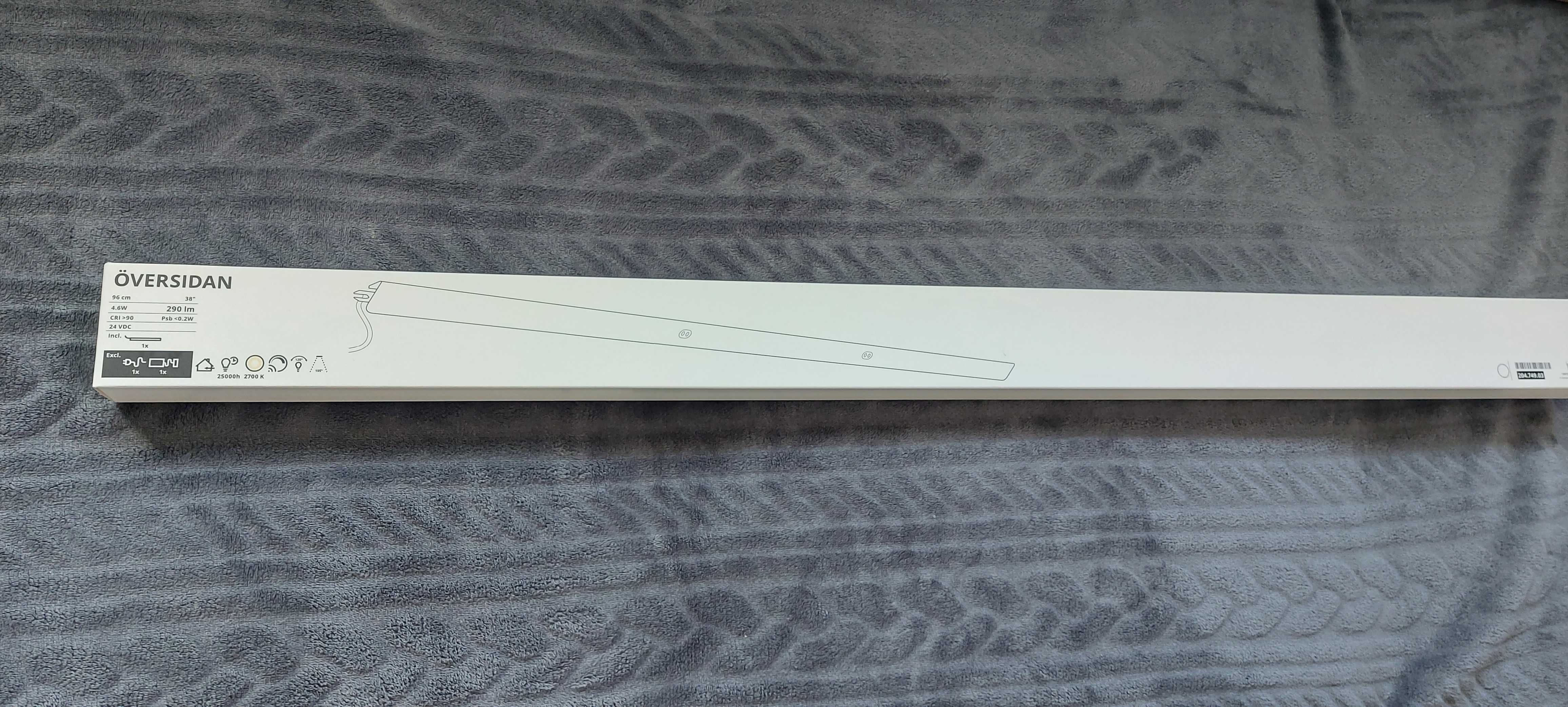 IKEA OVERSIDAN ÖVERSIDAN Listwa LED z czujnikiem do szafy, biała 96 cm