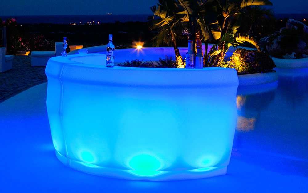 Mobiliario led balcão iluminado mesas iluminadas