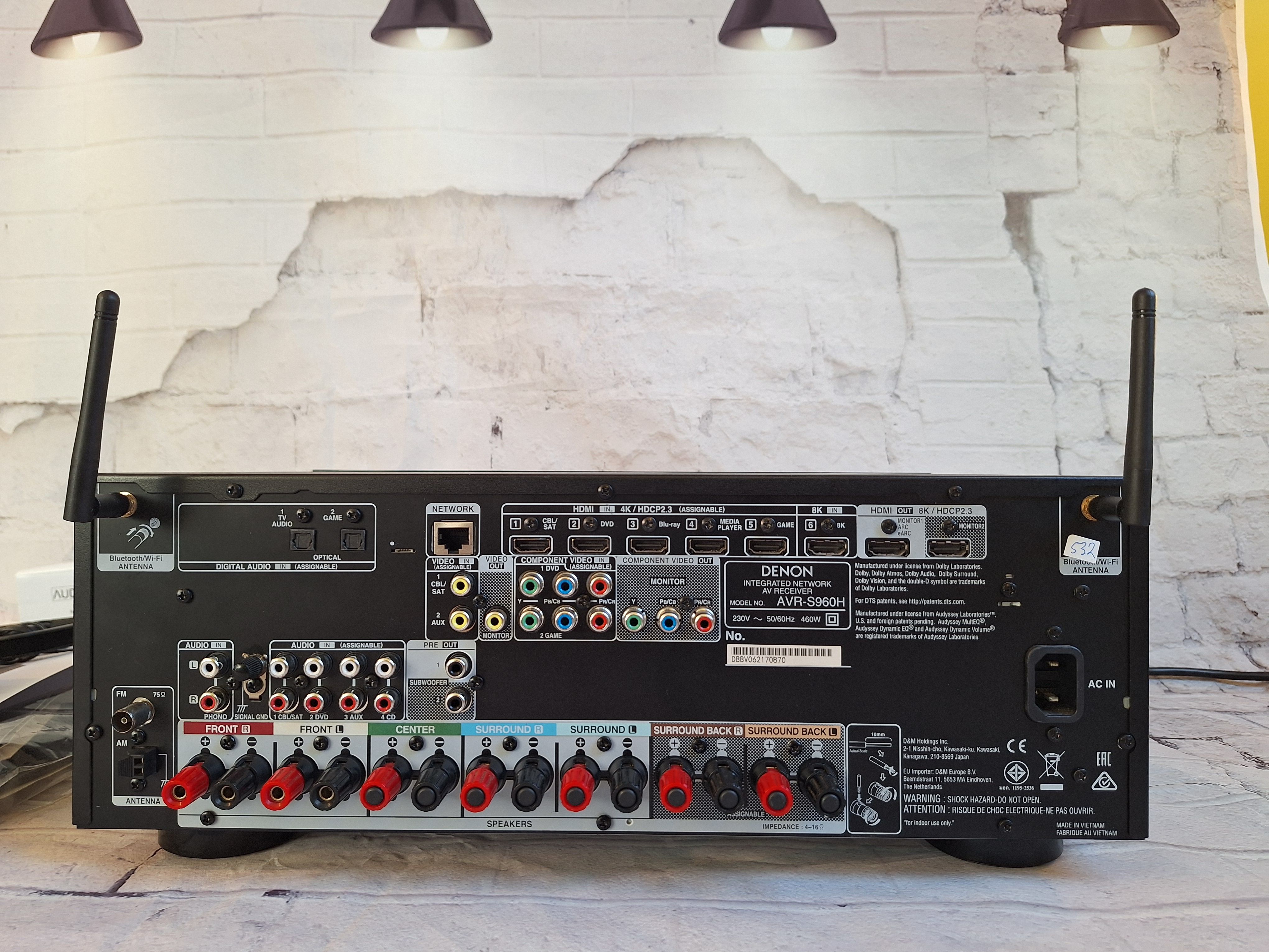 8K Denon AVR-S960 Wifi BT Dolby Atmos Vision 7.2  eARC Heos