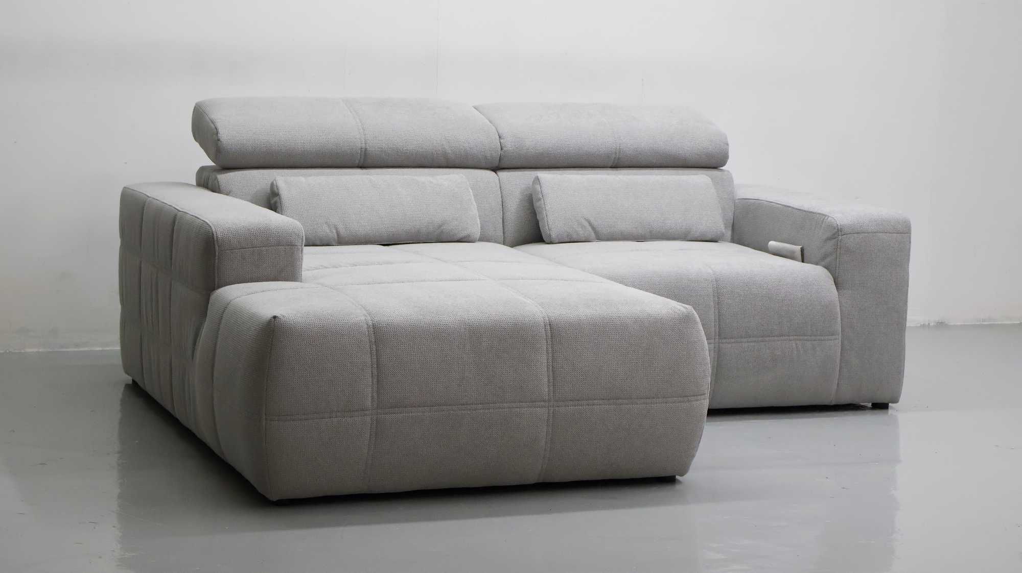 TAW DESIGN narożnik regulowane zagłówki rogówka sofa kanapa SZARA tkan