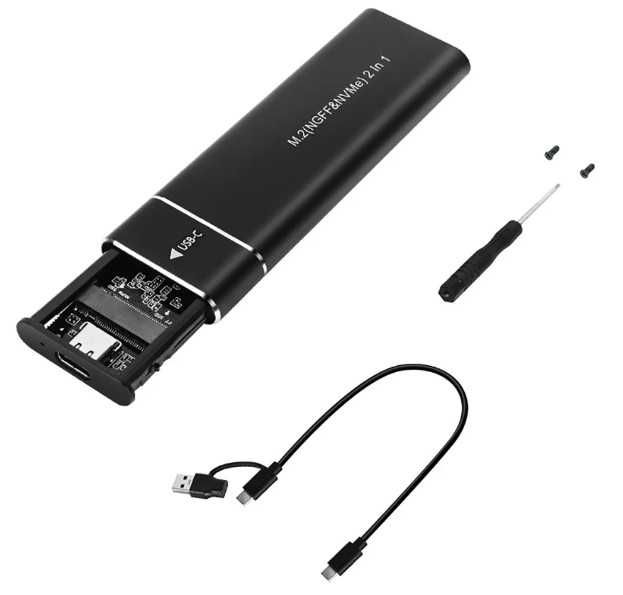 Adaptador M.2 NVME e SATA 10Gbps USB 3.1 TipoC