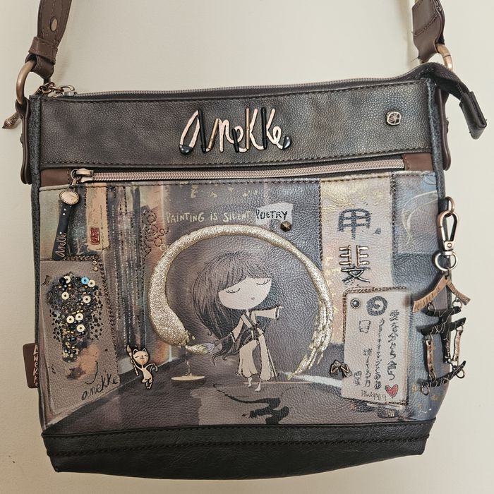 Torebka Anekke Shoen stan idealny, brązowo złota stylowa listonoszka