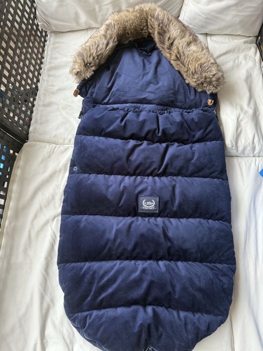 Royal blue La Millou ocieplacz do wózka i pufka na ręce do wozka