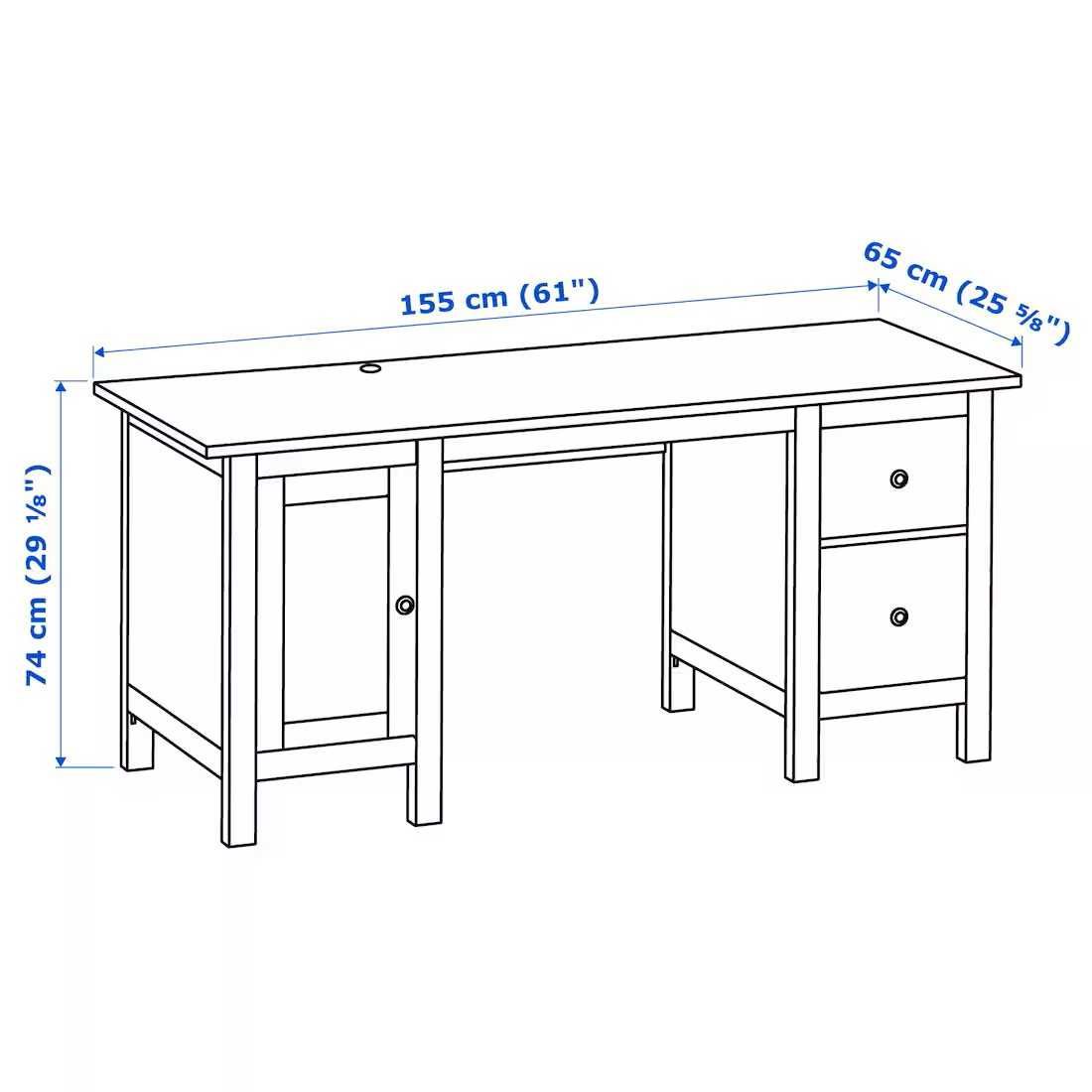 HEMNES Biurko, biała bejca/jasnobrązowy 155x65 Nowe w kartonie IKEA