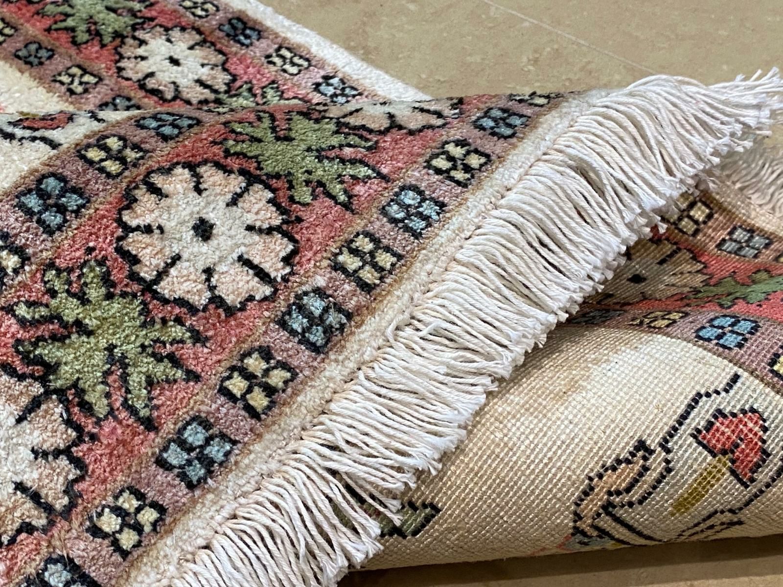 Jedwabny Ghoum 103 # 63 Śliczny perski dywanik z jedwabiu naturalnego