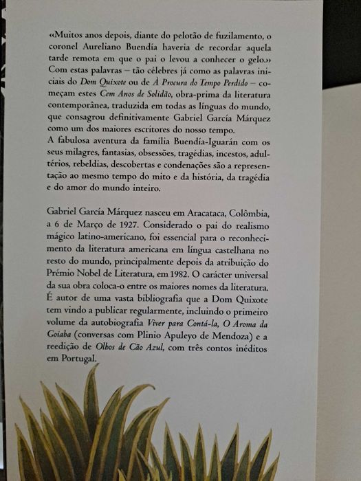 Livro cem Anos de Solidão, Gabriel García Márquez NOVO, Prémio Nobel