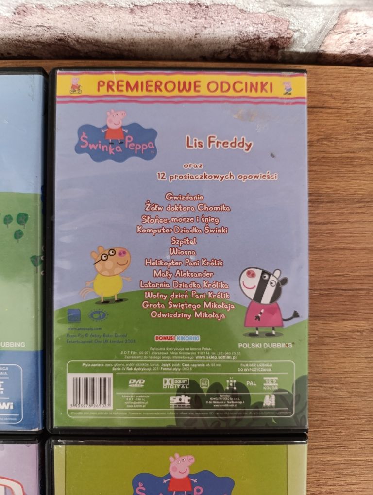 Zestaw płyt Dvd z bajka Świnka Peppa 4 szt.
