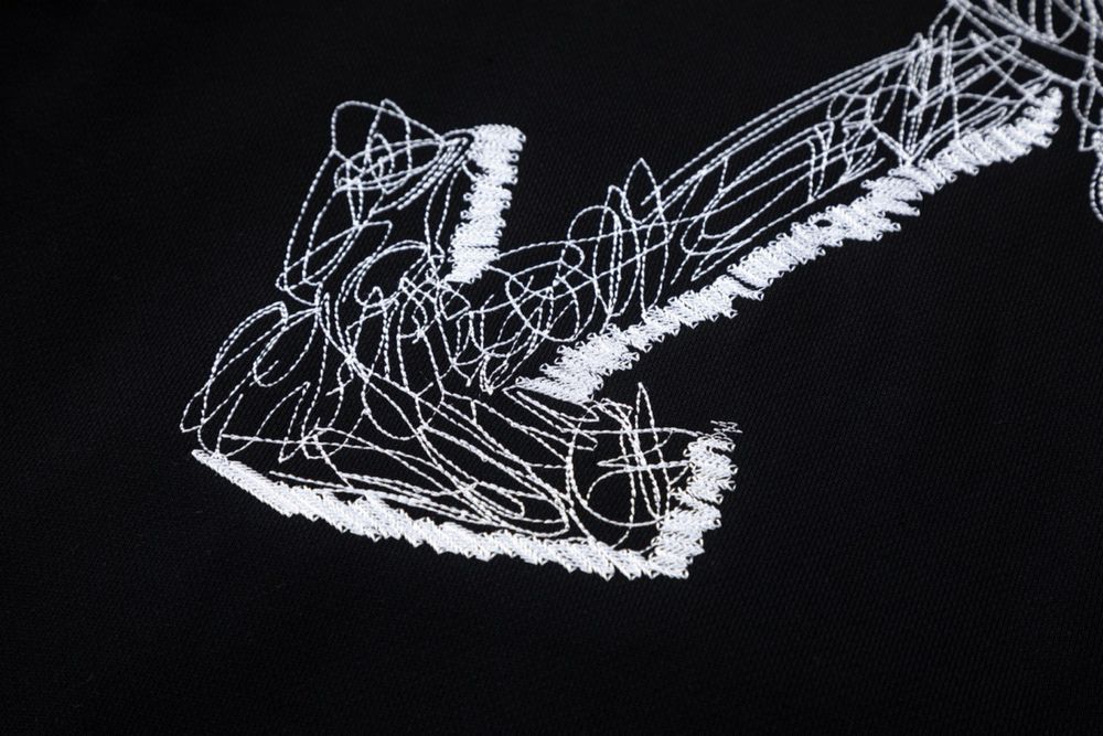 Off-white худи оверсайз вышивка мужское черное унисекс