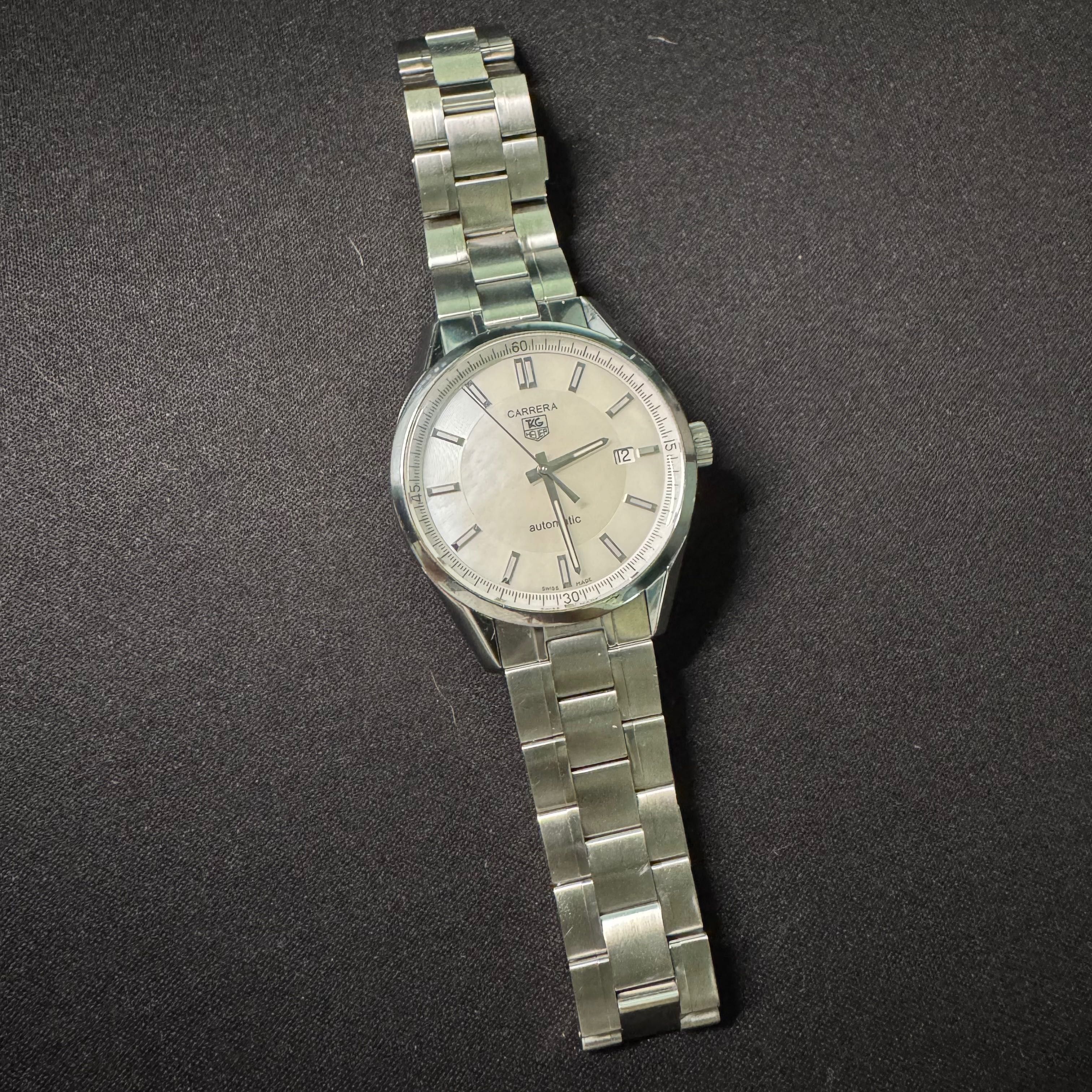 Rzadki TAG Heuer Carrera Calibre 5 WV211D full set masa perłowa