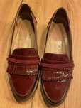 Bordowe buty loafers Ryłko