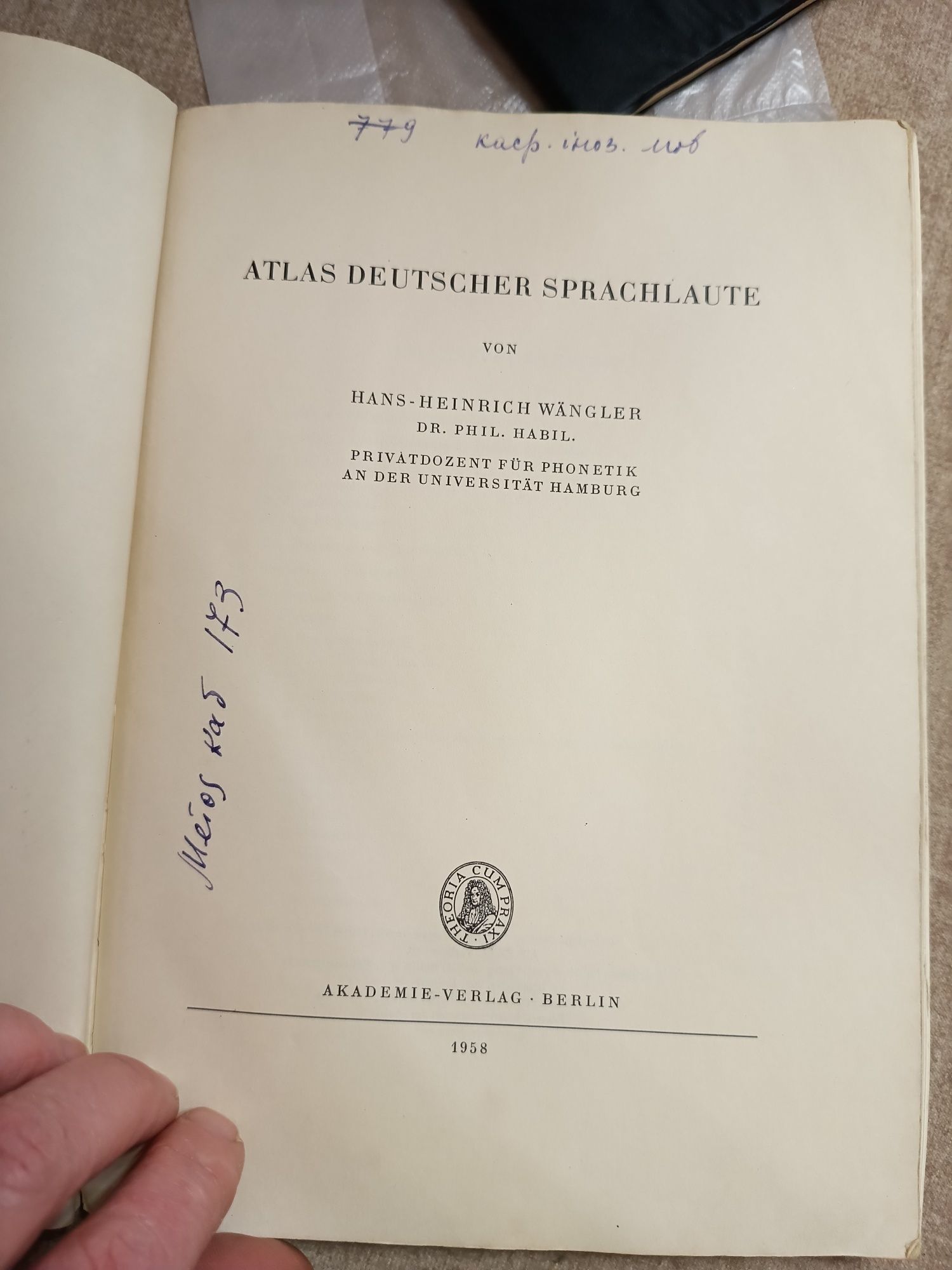 Книга, Атлас звуков немецкого язы , книга  ванглер